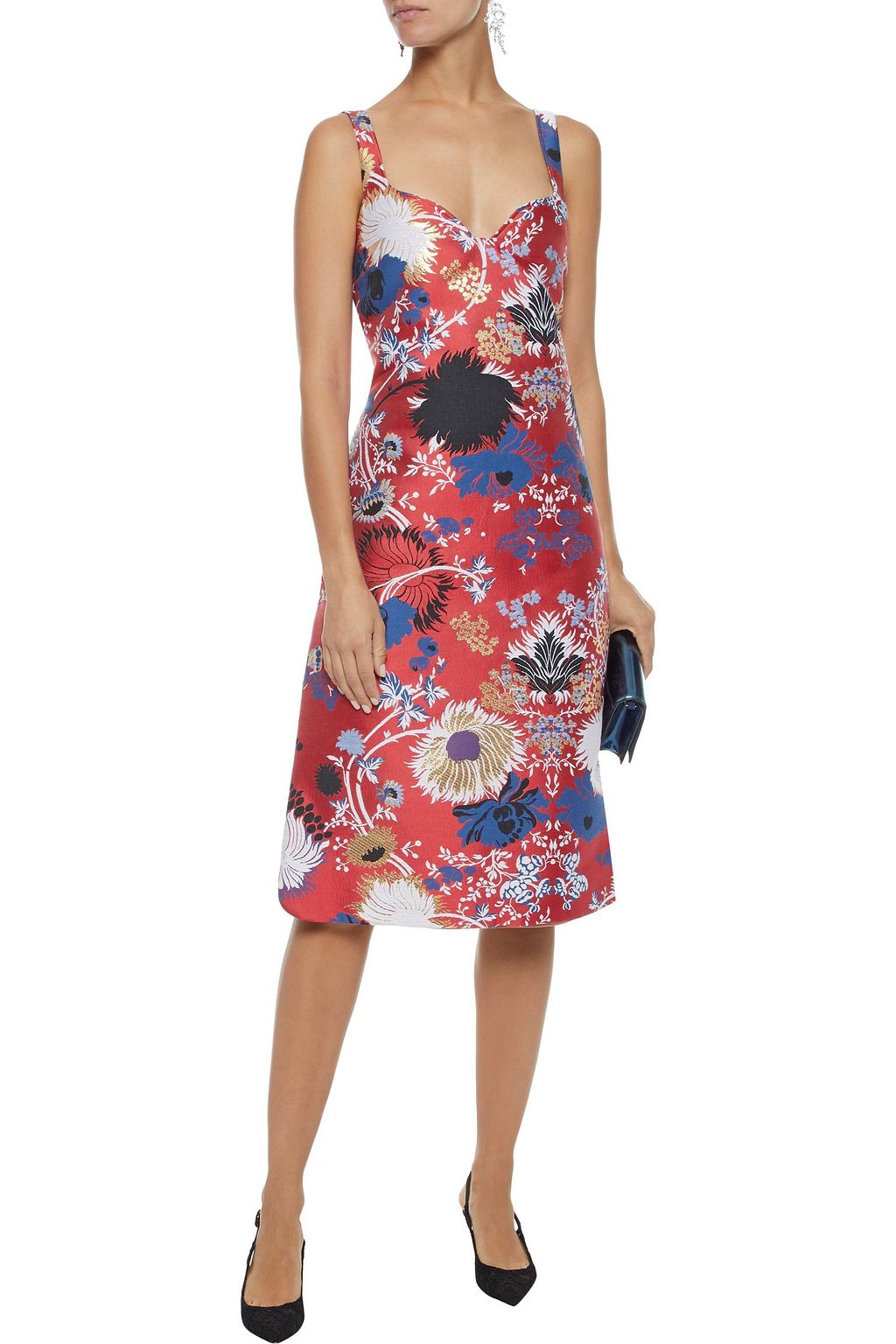 ROCHAS Cotton-blend brocade dress