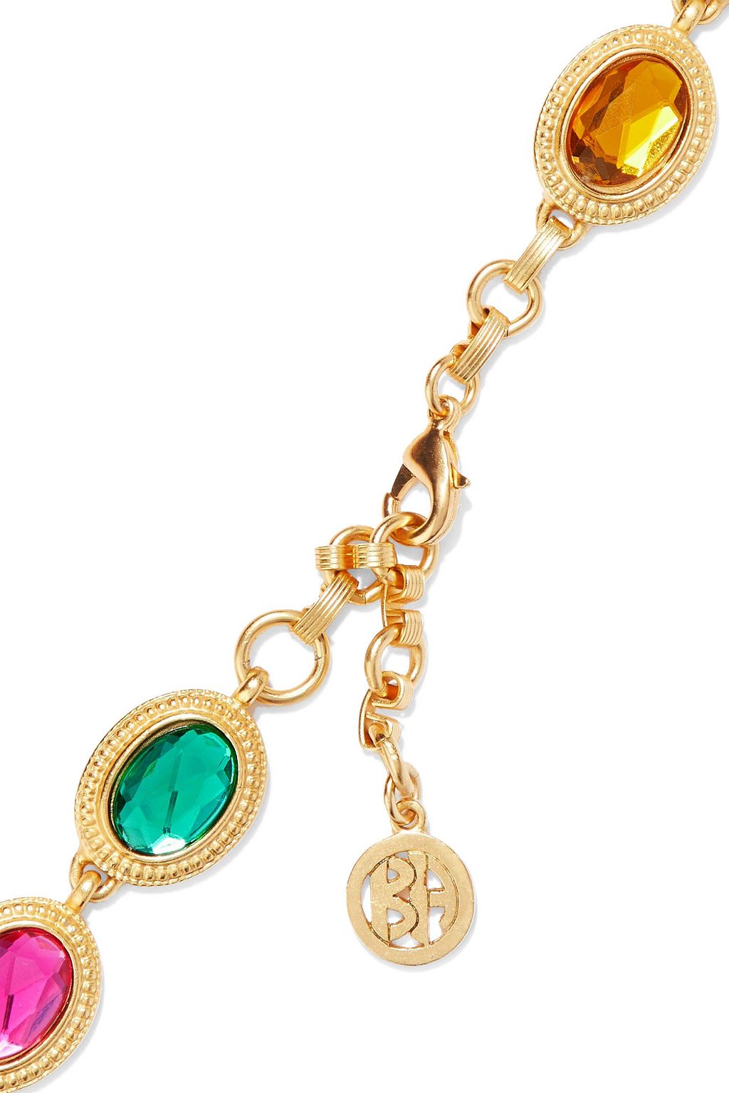 BEN-AMUN Gold-tone and crystal necklace