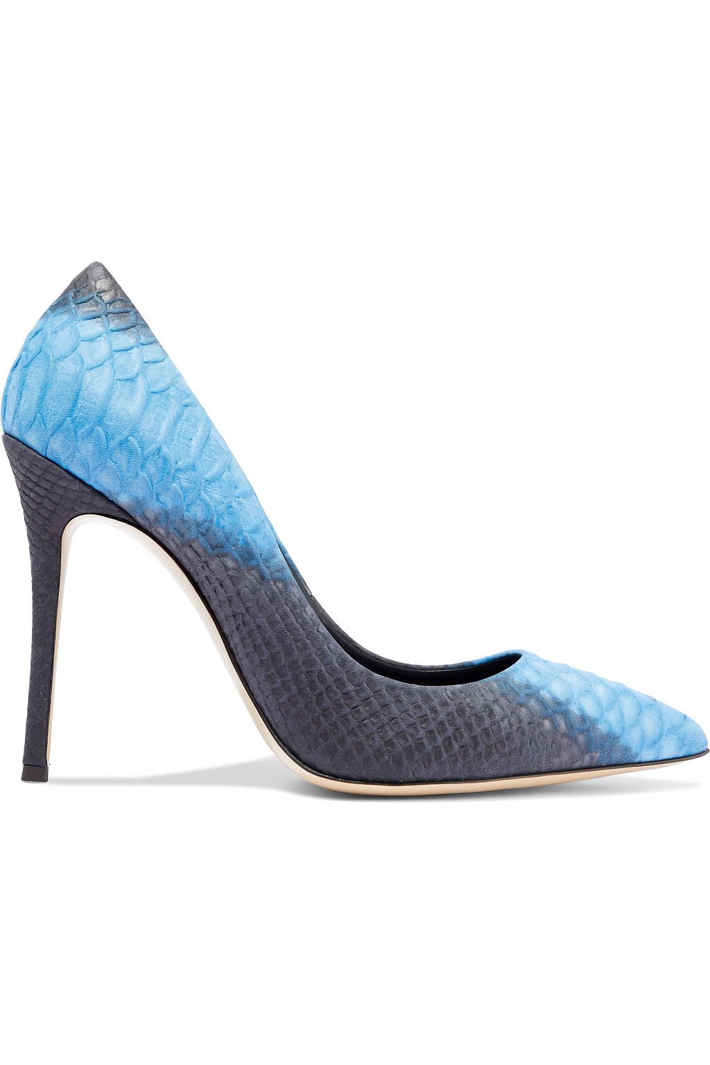 light blue patent leather pumps