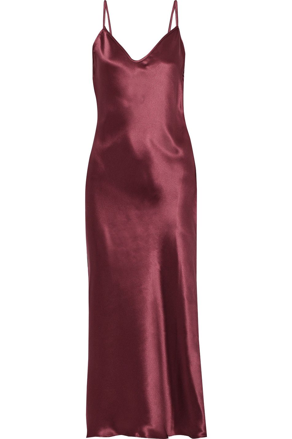burgundy slip dress long