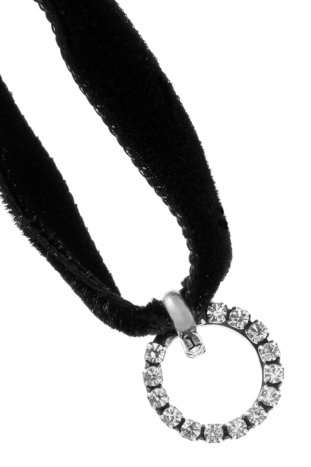 DANNIJO Velvet, silver-tone and crystal choker