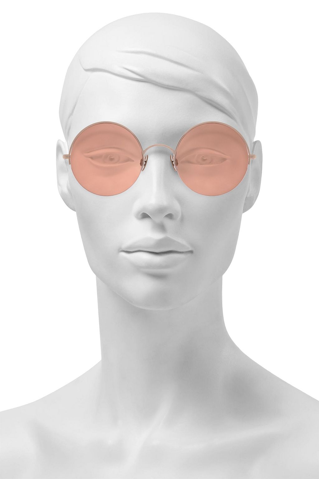 SUNDAY SOMEWHERE Round-frame gold-tone mirrored sunglasses