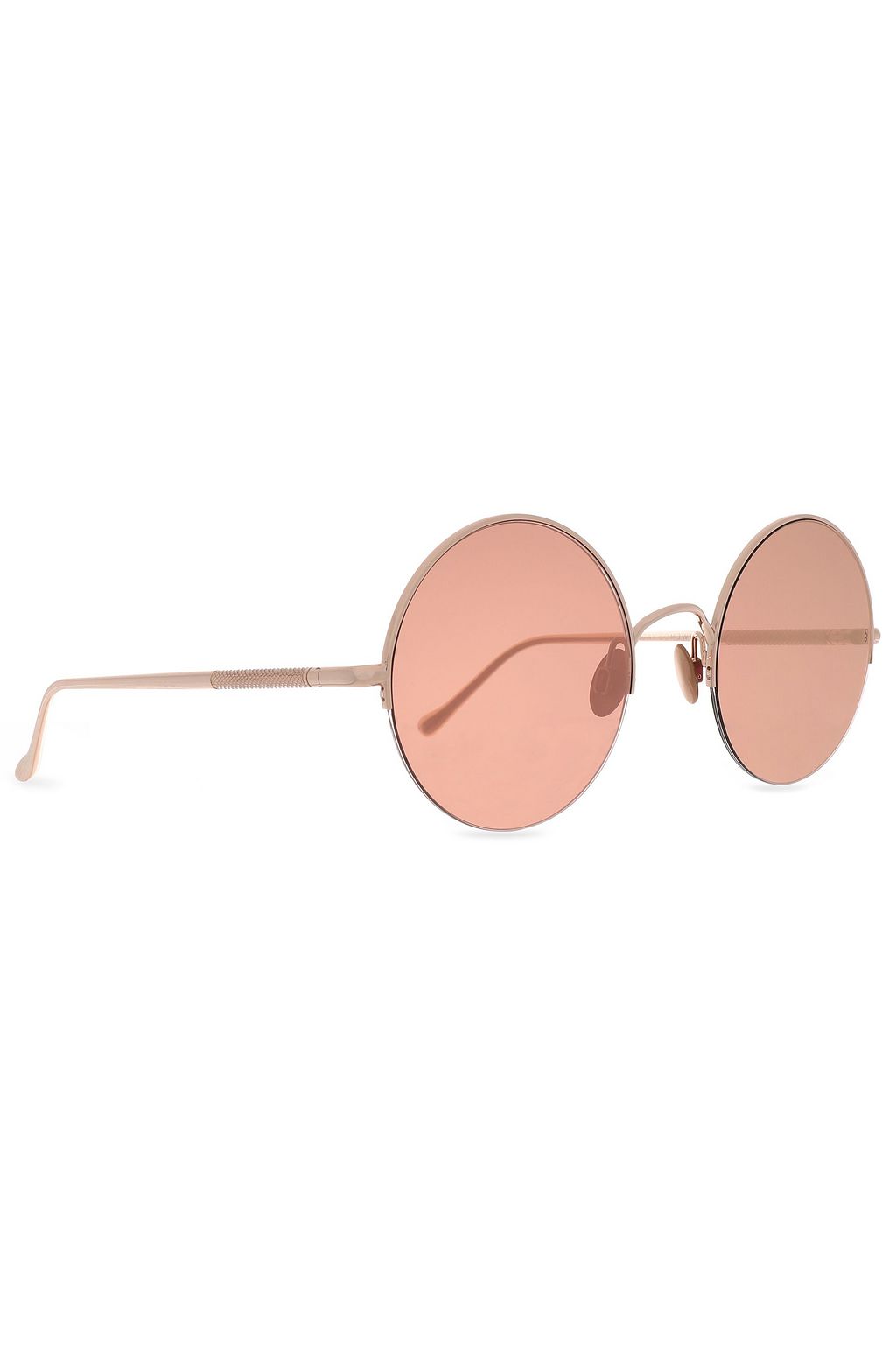 SUNDAY SOMEWHERE Round-frame gold-tone mirrored sunglasses
