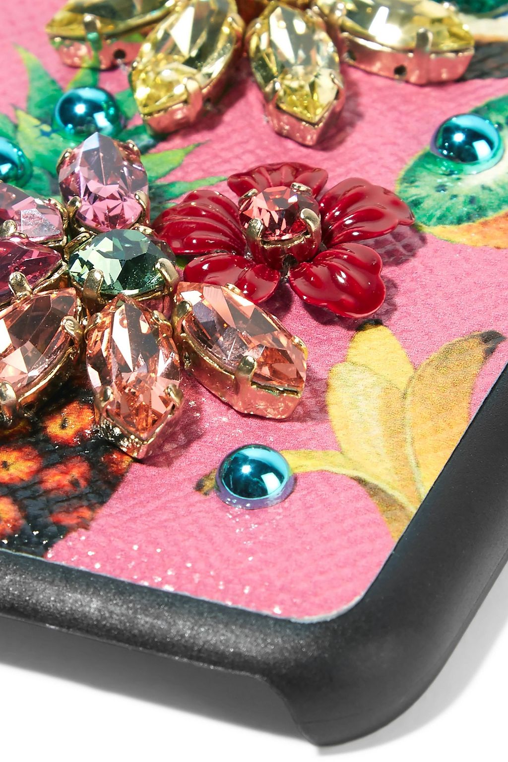 DOLCE&GABBANA Embellished printed textured-leather iPhone 7 case