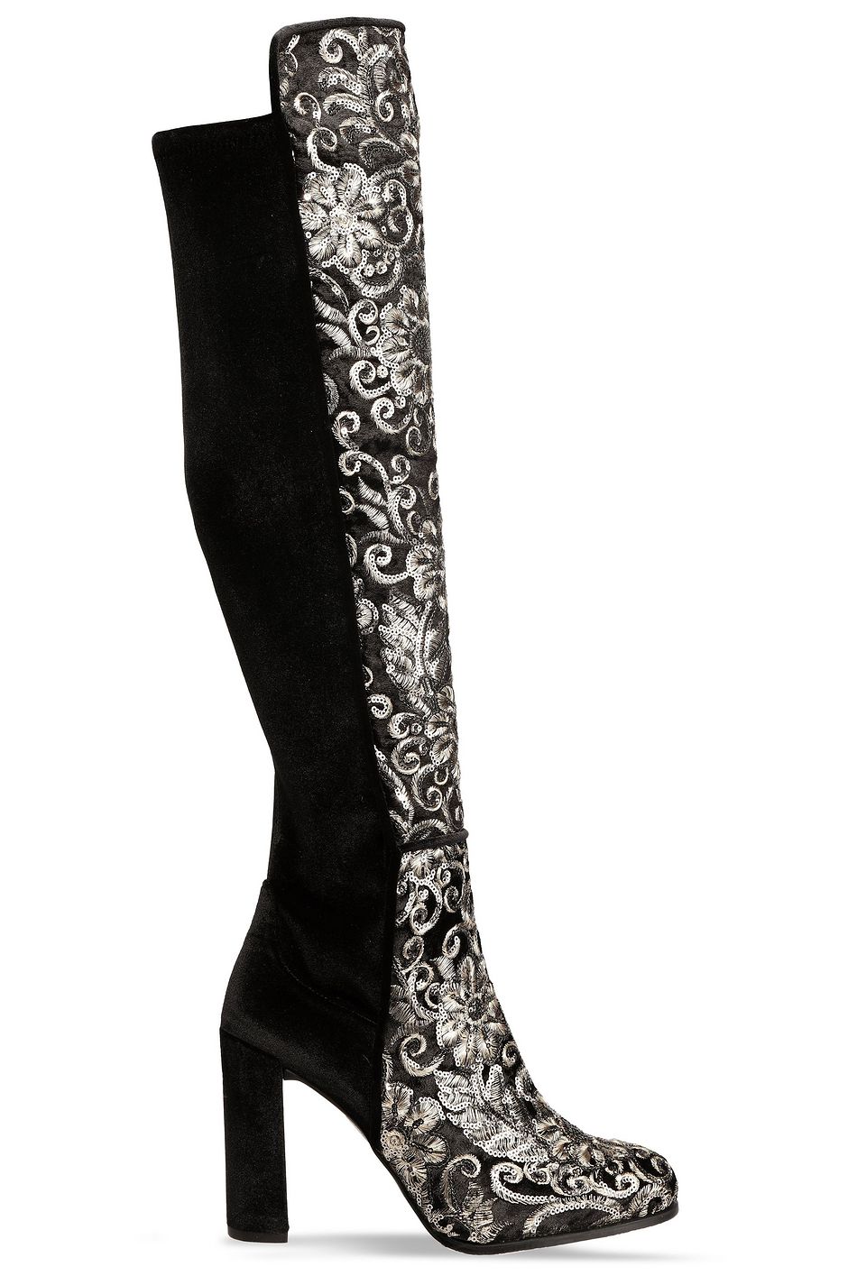 velvet knee boots