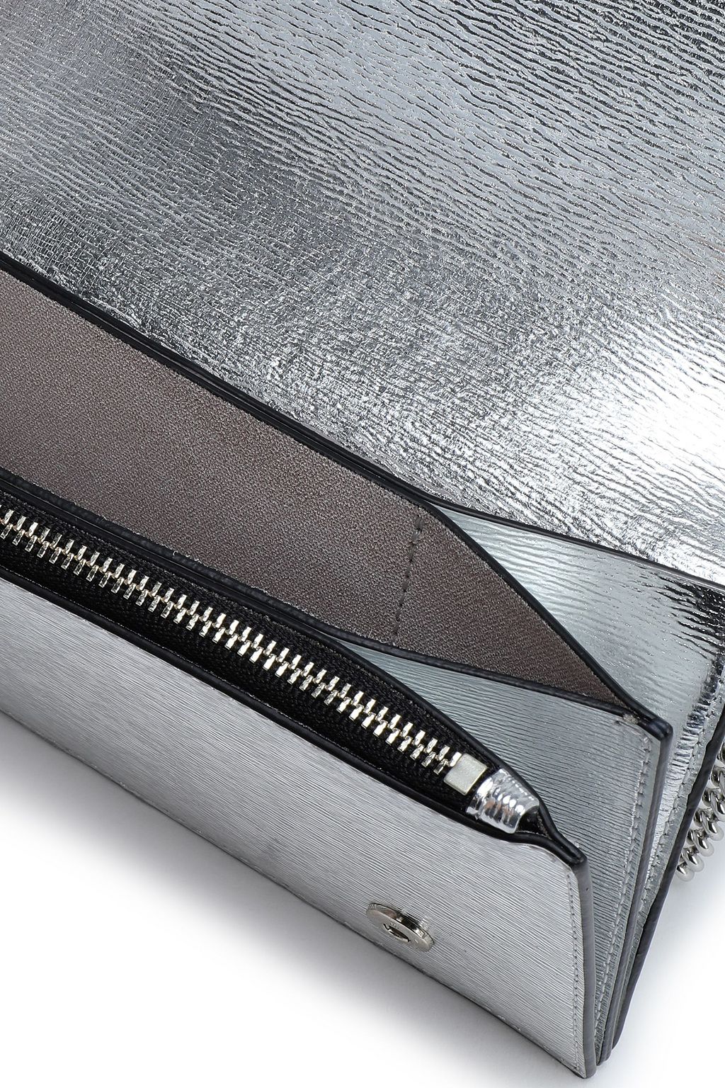 VERSUS VERSACE Metallic textured-leather clutch
