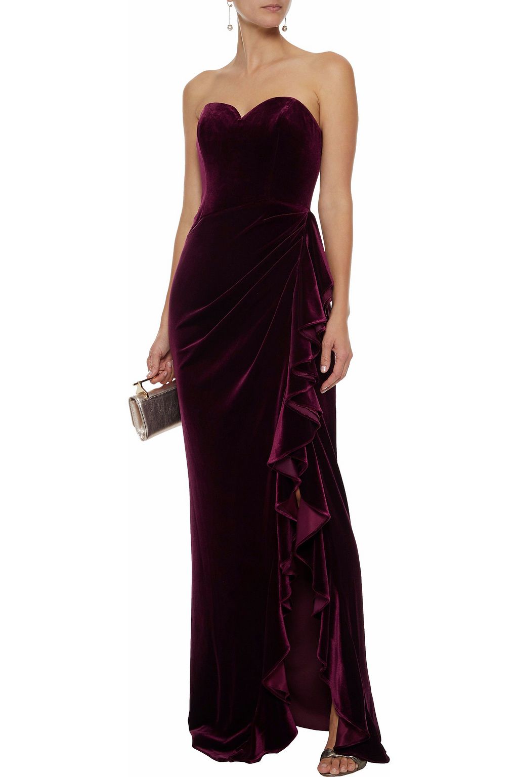 badgley mischka strapless gown