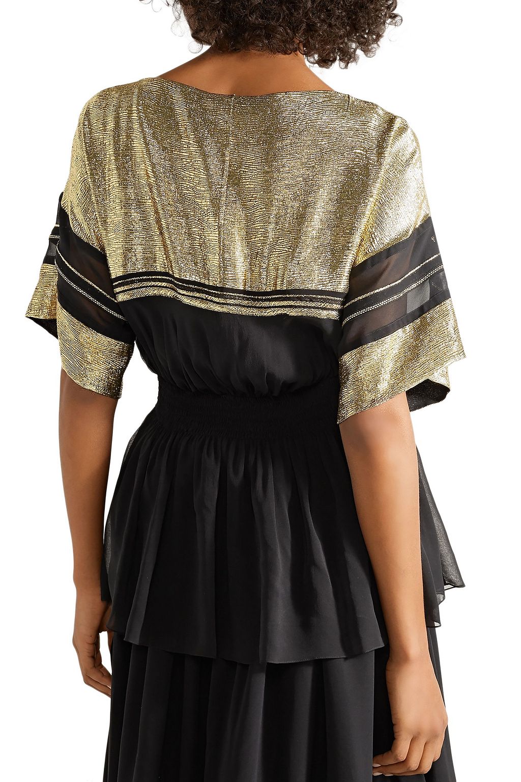 CHLOÉ Chiffon and lamé top