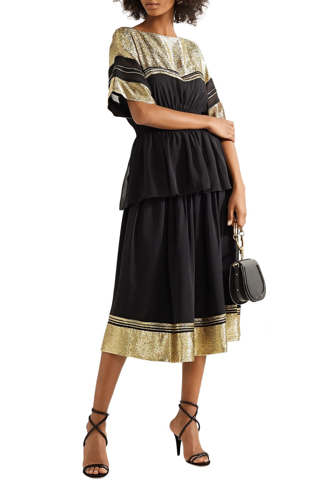 CHLOÉ Chiffon and lamé top