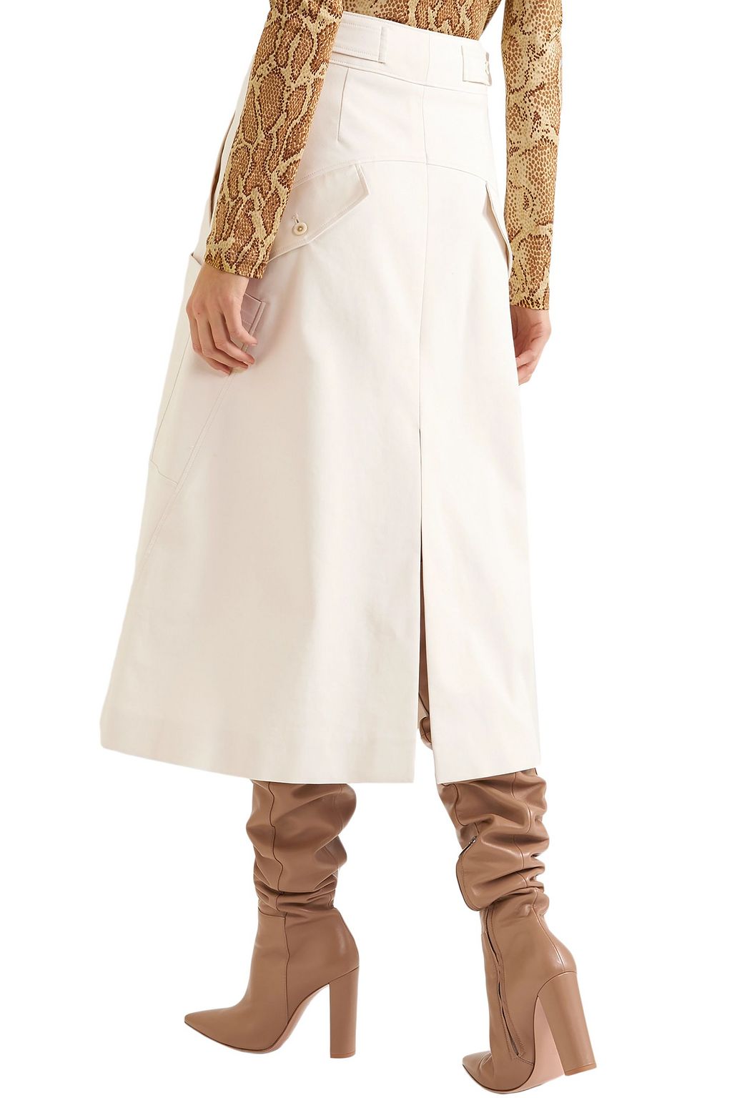 CHLOÉ Stretch-cotton midi skirt