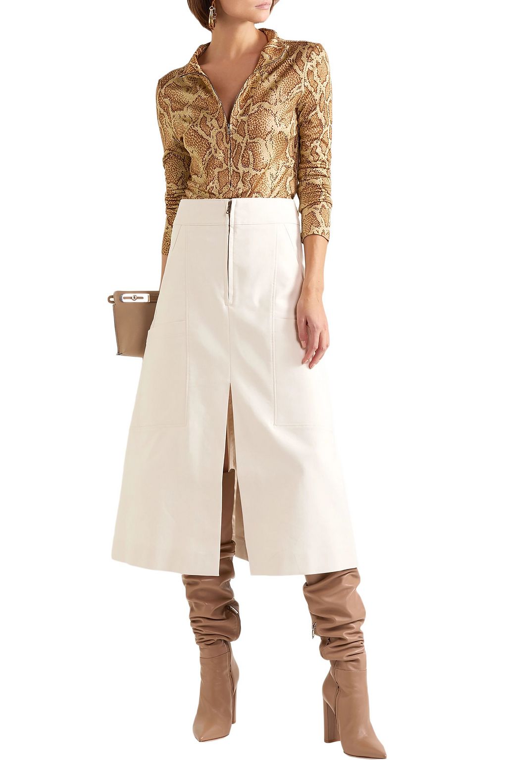CHLOÉ Stretch-cotton midi skirt