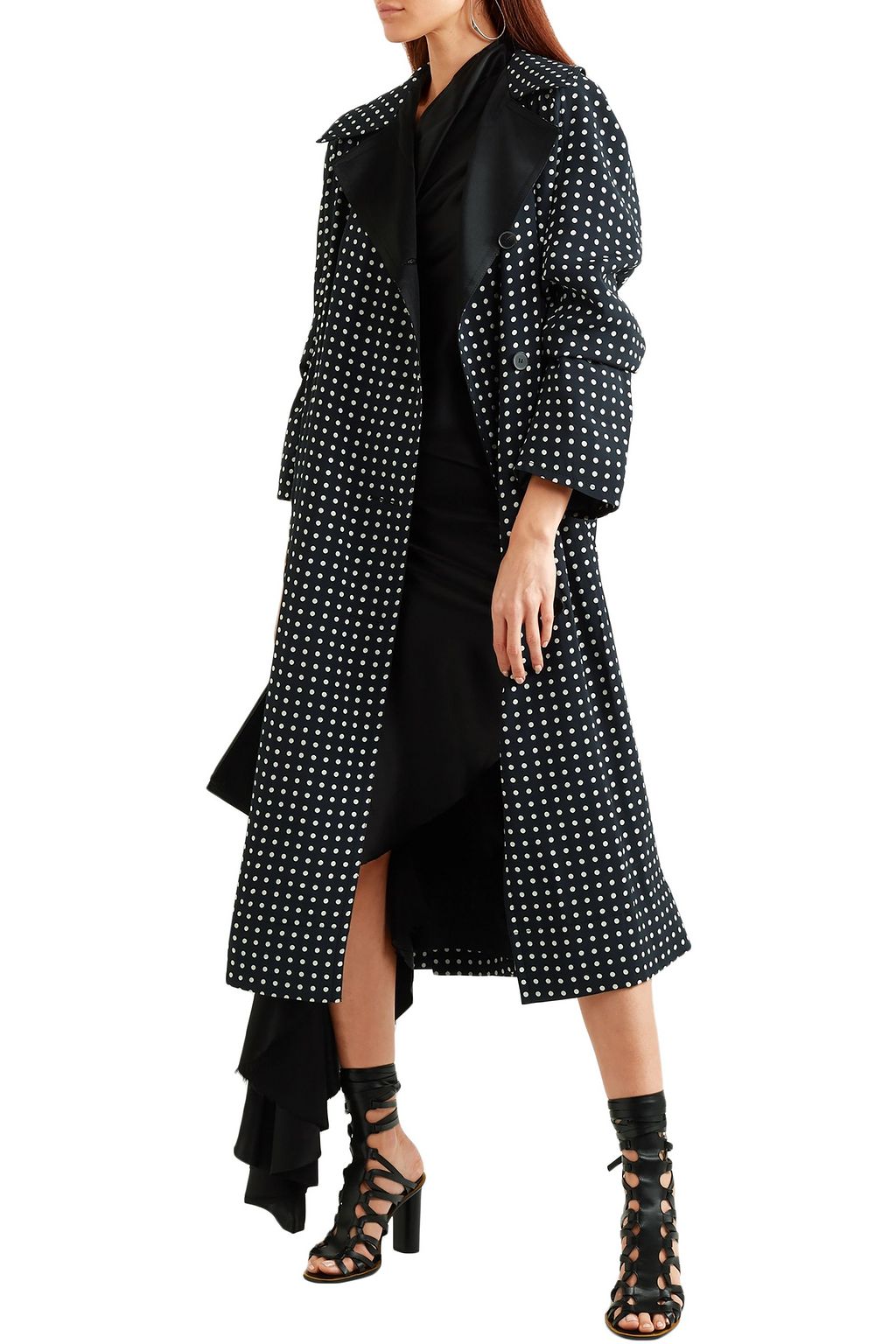 HAIDER ACKERMANN Polka-dot voile coat