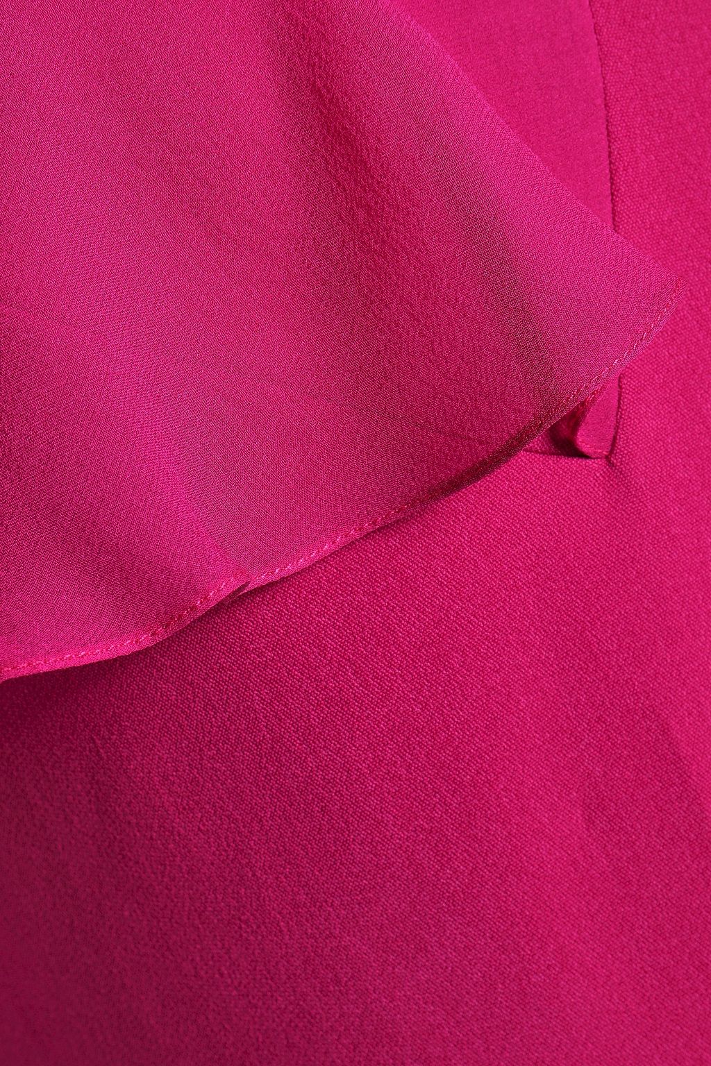 CUSHNIE Chiffon-paneled cutout stretch-crepe mini dress