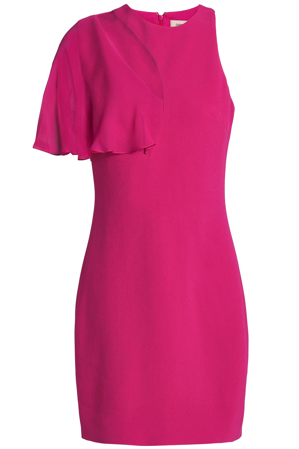 Cushnie Woman Chiffon-paneled Cutout Stretch-crepe Mini Dress Fuchsia
