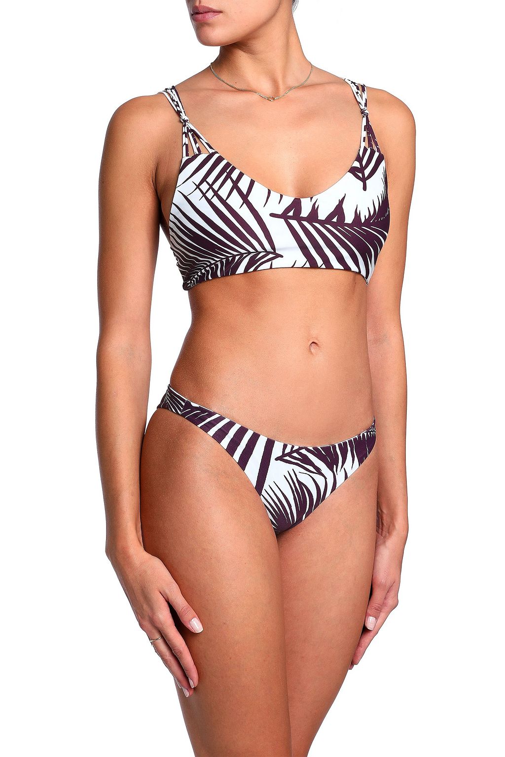 MIKOH Printed bandeau bikini top