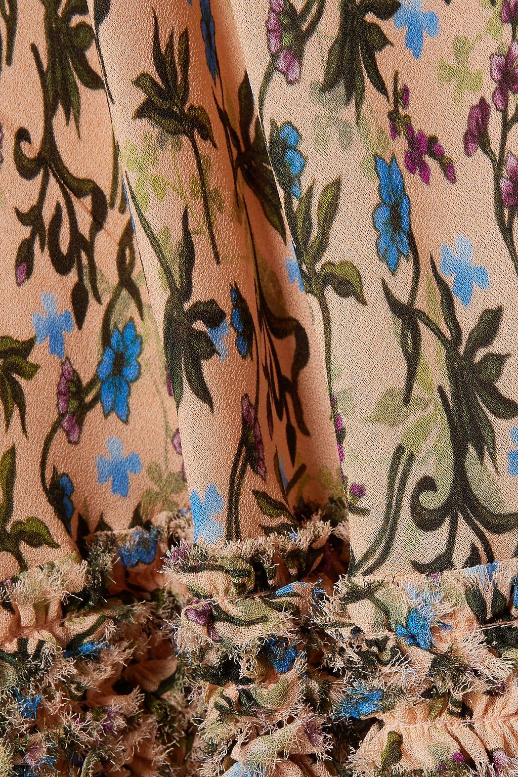 CHLOÉ Asymmetric printed crepe midi skirt