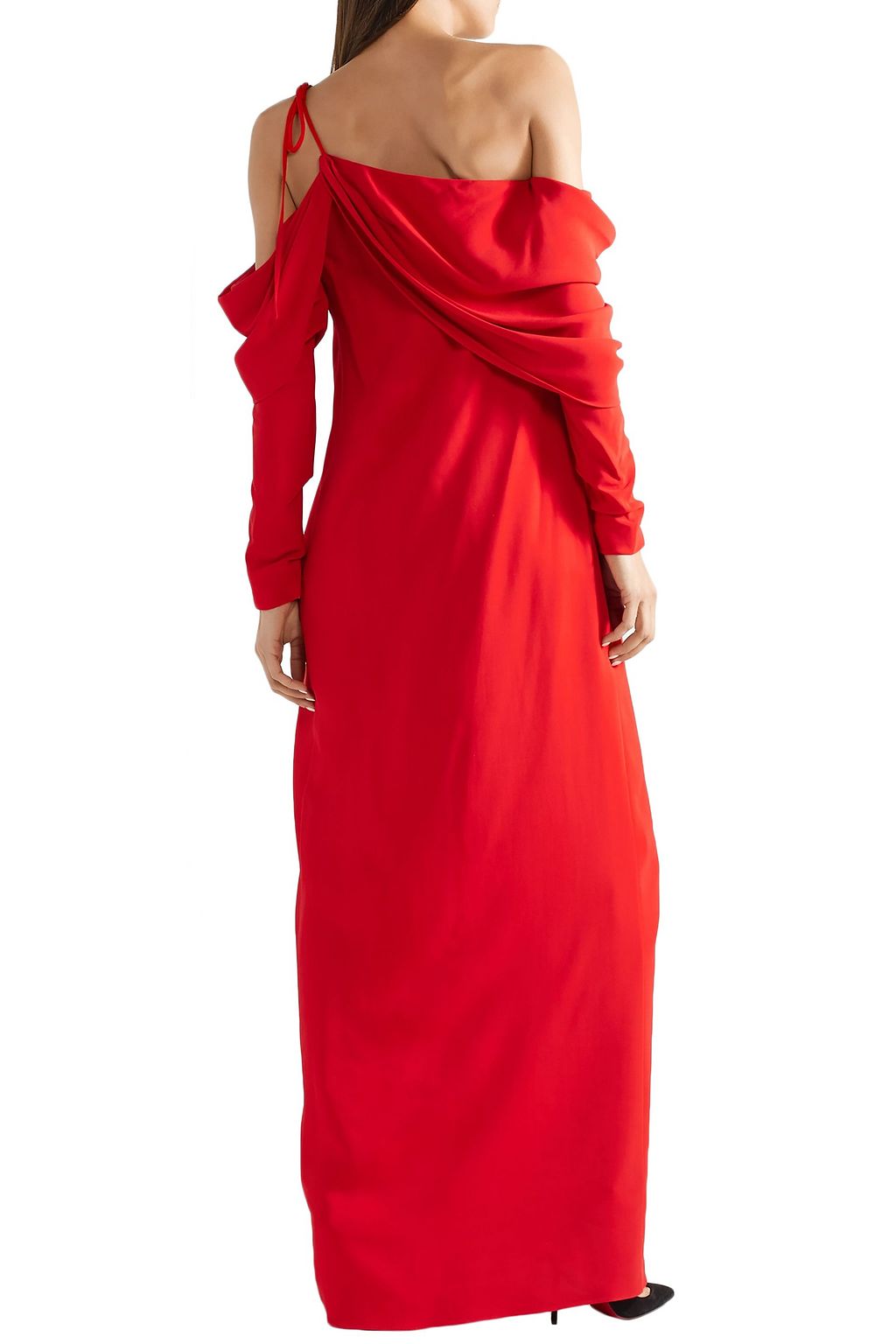 MONSE One-shoulder draped stretch-cady top