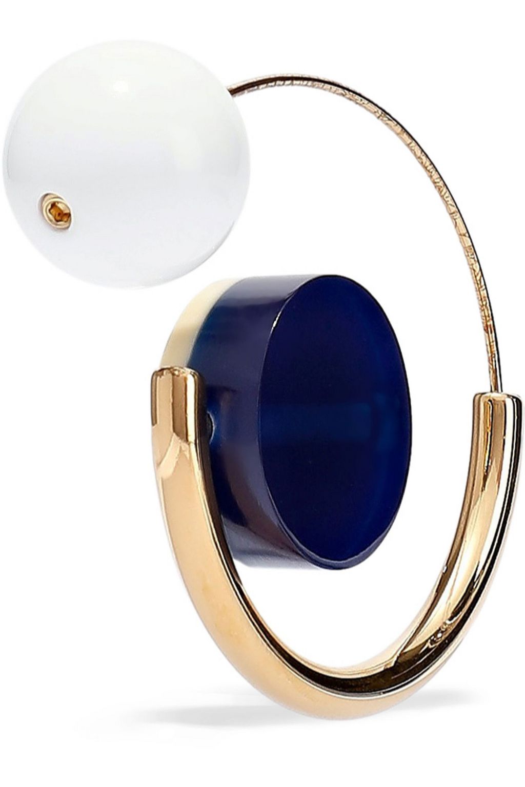 MARNI Gold-tone resin hoop earrings