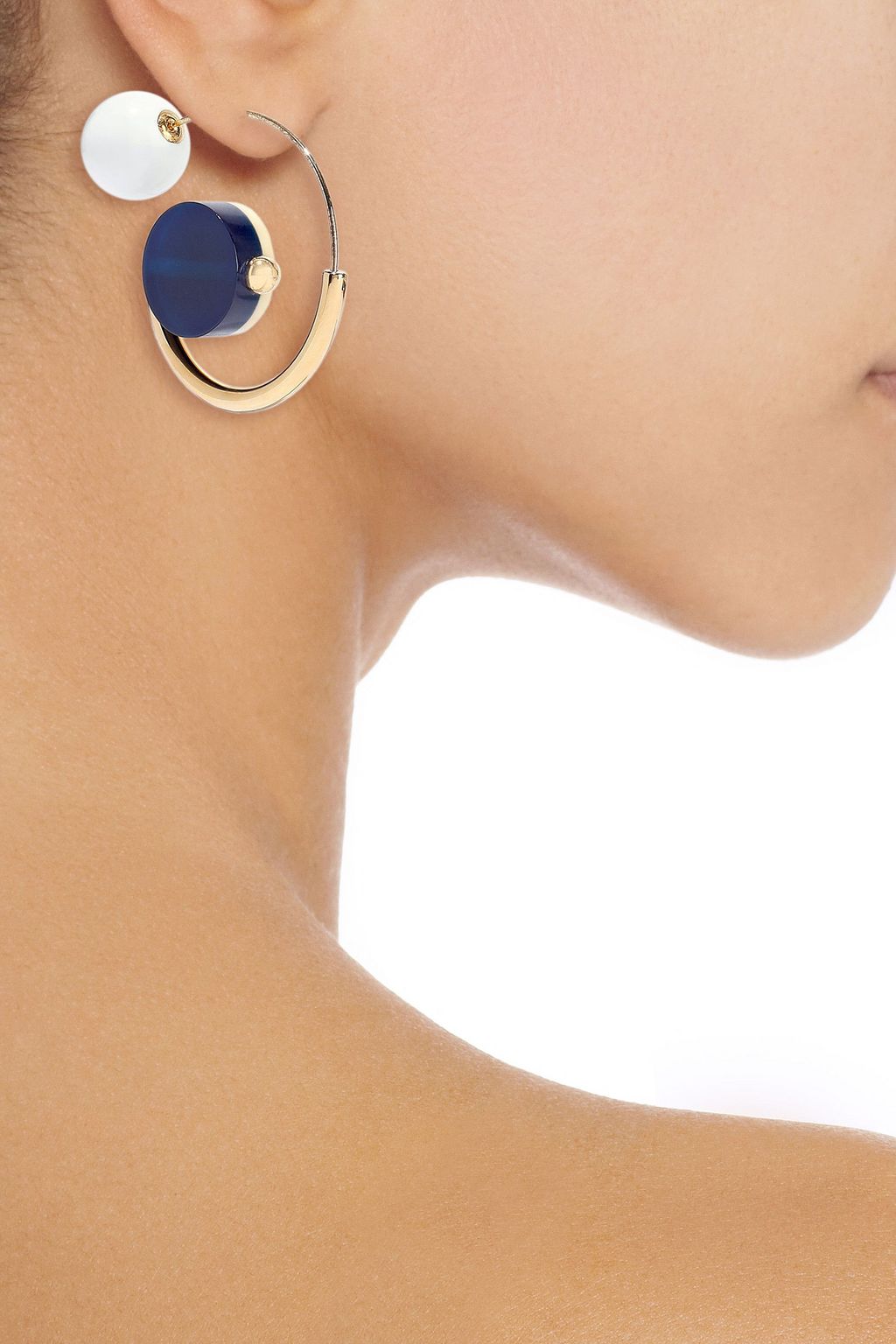 MARNI Gold-tone resin hoop earrings