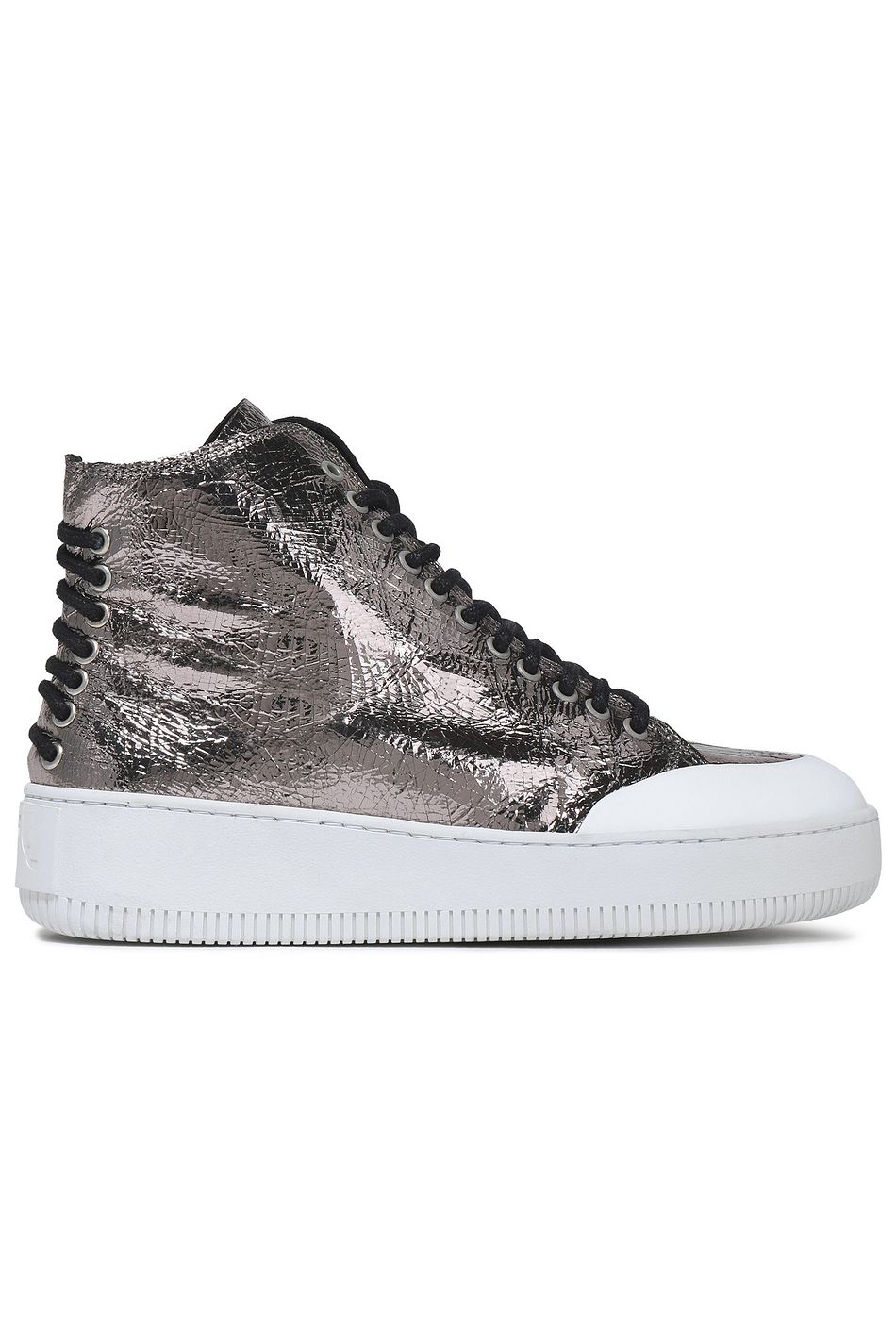 designer silver sneakers