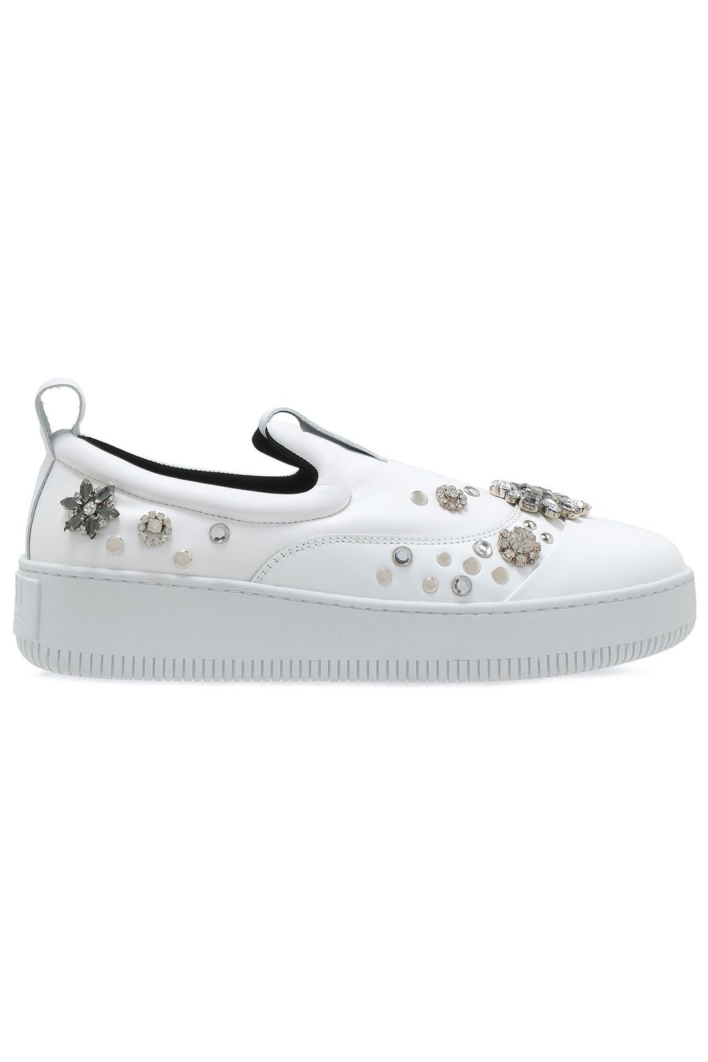 platform slip on sneakers white