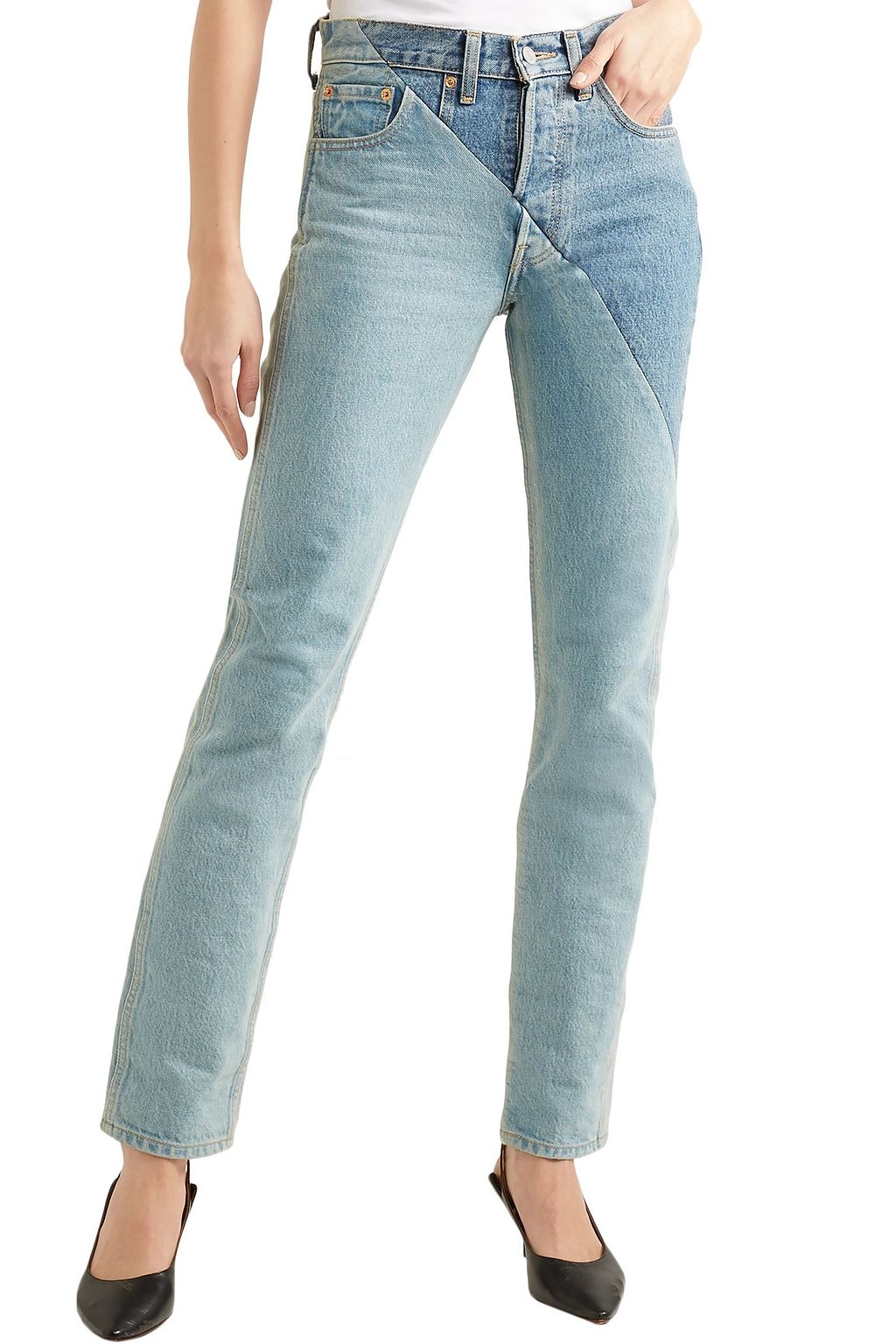 VETEMENTS X LEVI'S جينز straight "+ليفايز" بخصر متوسط الارتفاع