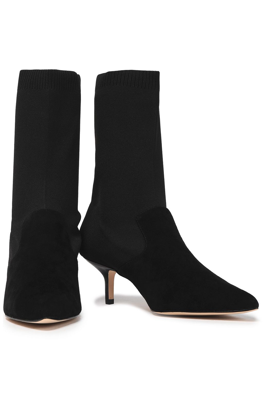HALSTON HERITAGE Annalise suede and stretch-knit sock boots