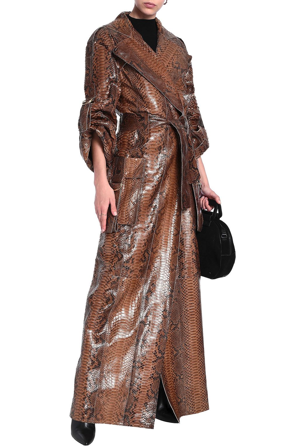 BALMAIN Python trench coat