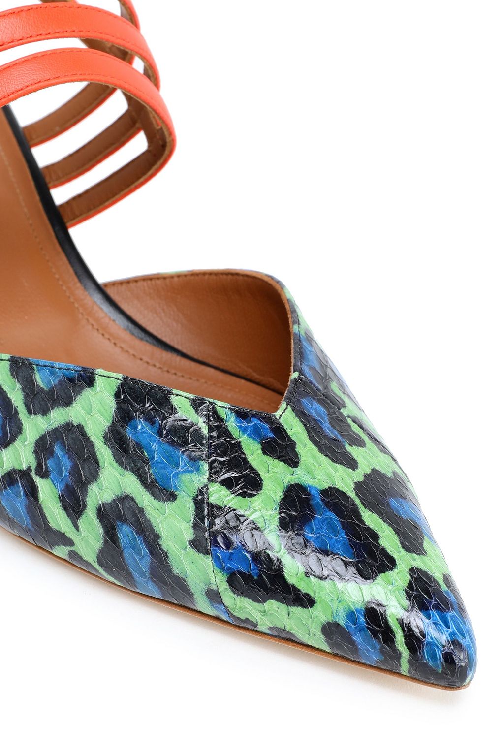MALONE SOULIERS Color-block elaphe and leather pumps