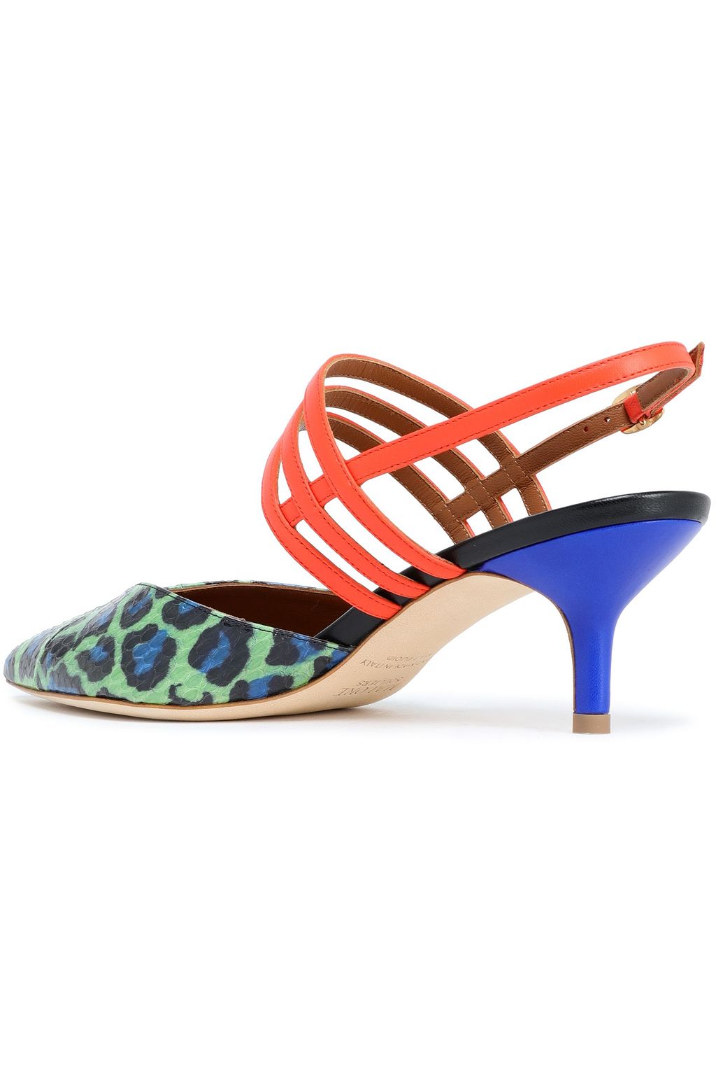 MALONE SOULIERS Color-block elaphe and leather pumps