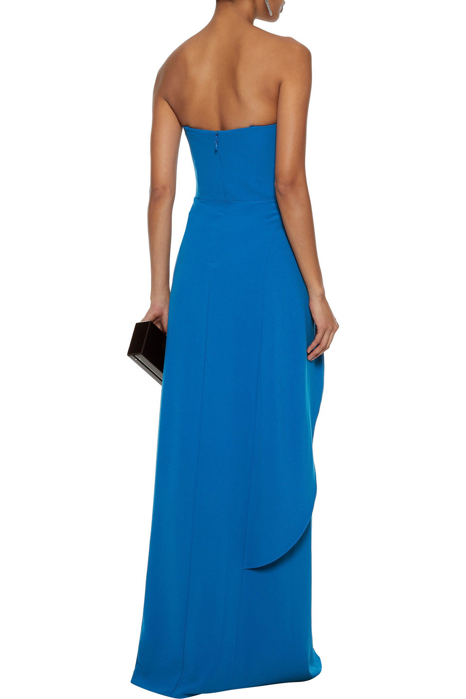  Halston - Strapless Draped Stretch-crepe Gown - Blau - Us 0 