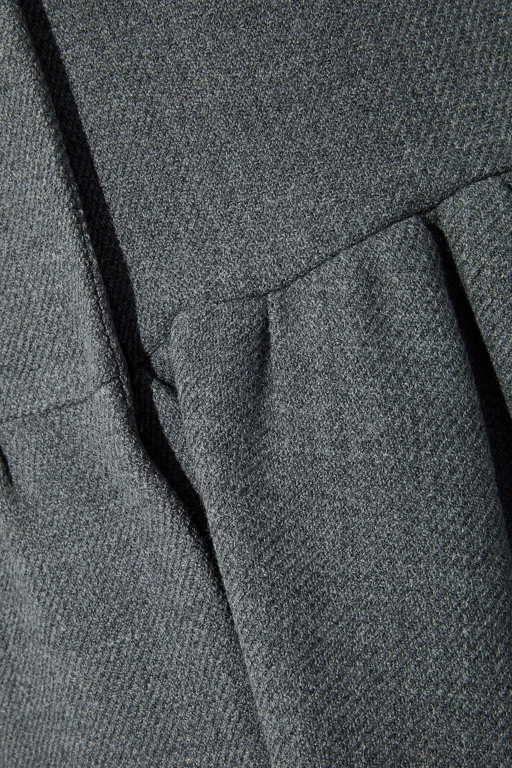 MILLY Fluted wool-blend twill coat