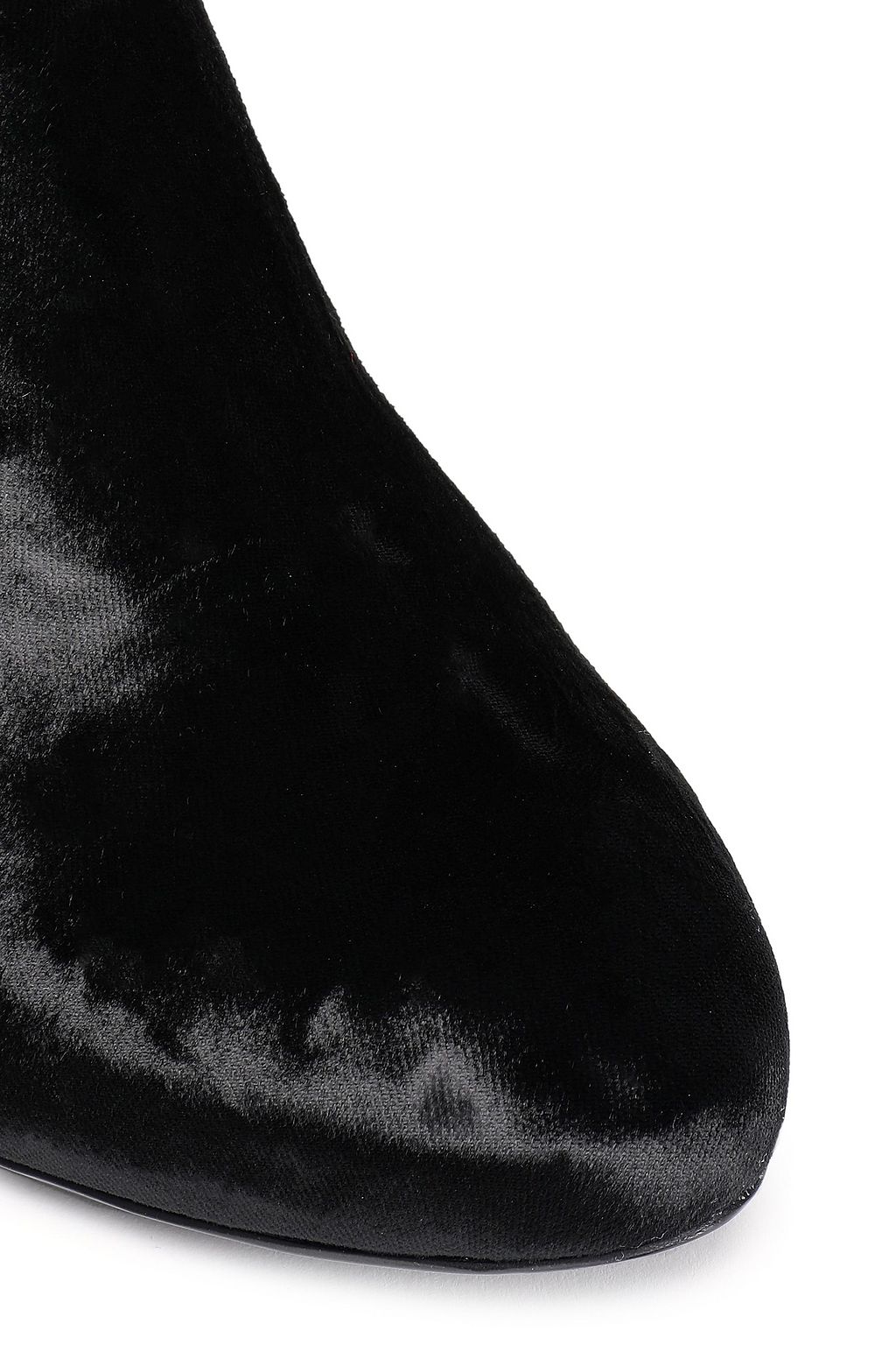 LANVIN Lace-up velvet and leather ankle boots
