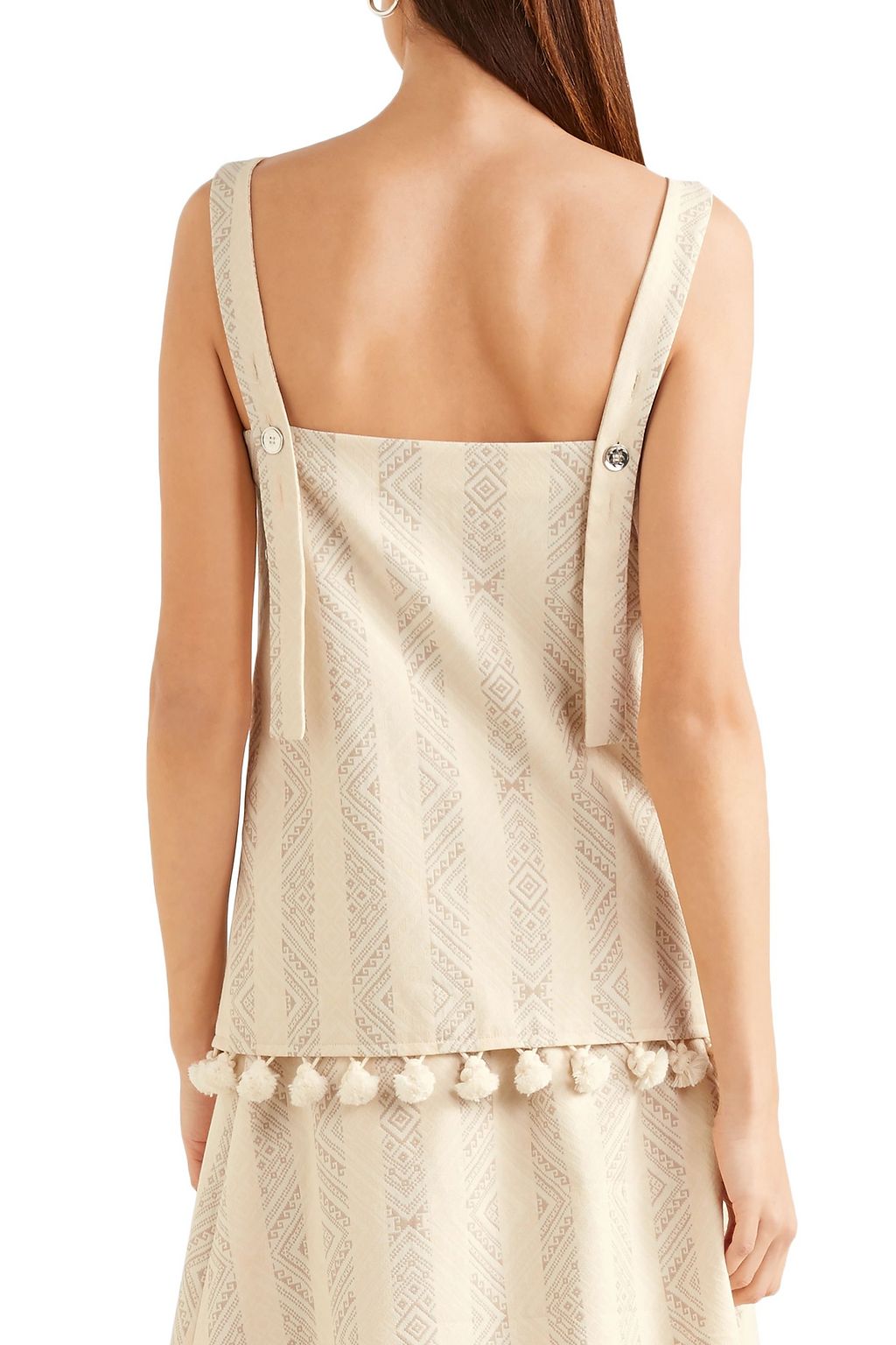 ALTUZARRA Archie tasseled cotton-blend jacquard top