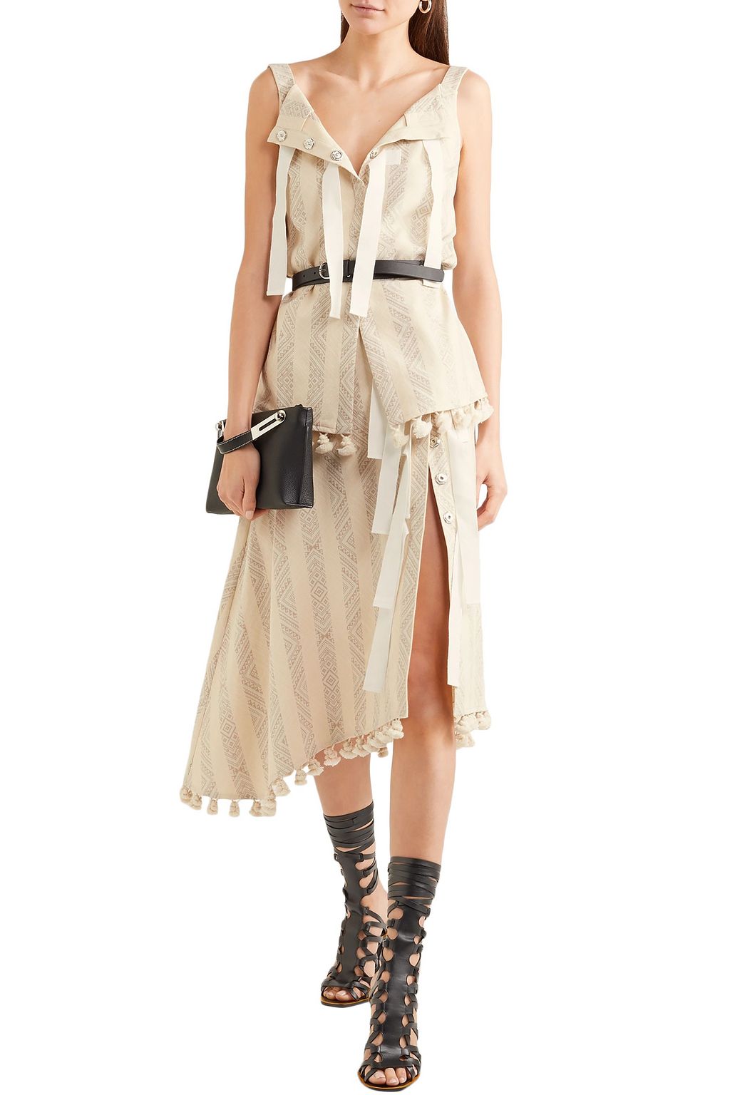 ALTUZARRA Archie tasseled cotton-blend jacquard top