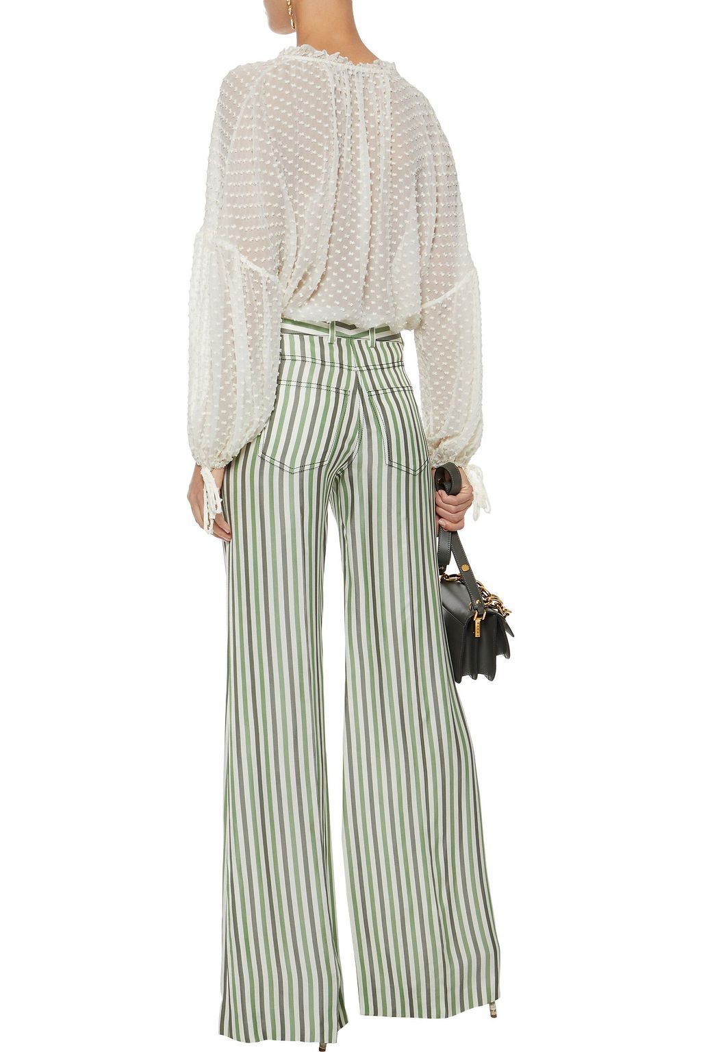 ALICE + OLIVIA Julius fil coupé silk and cotton-blend blouse