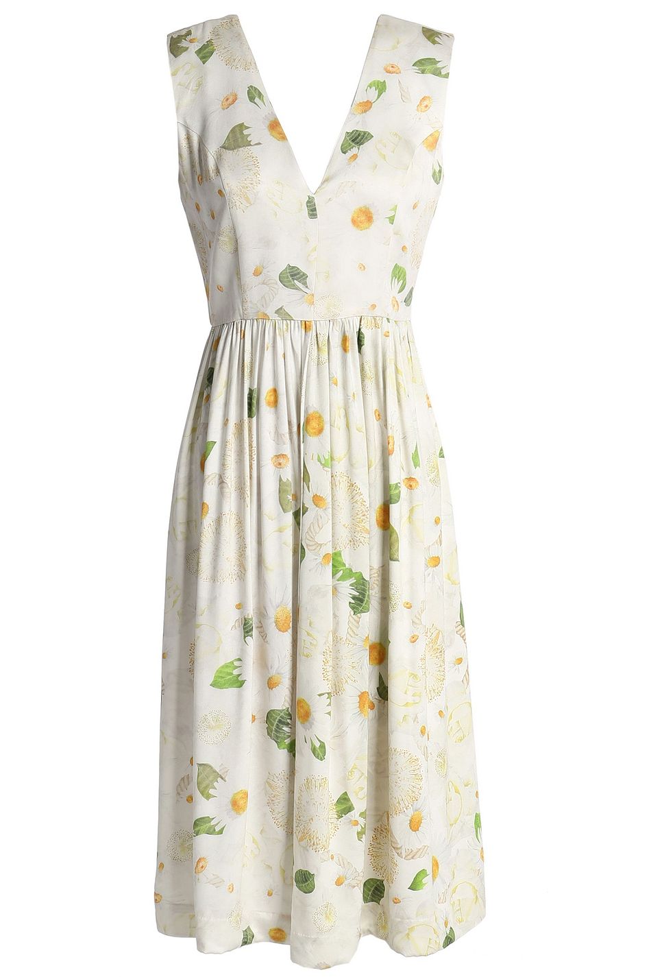 white floral midi dress