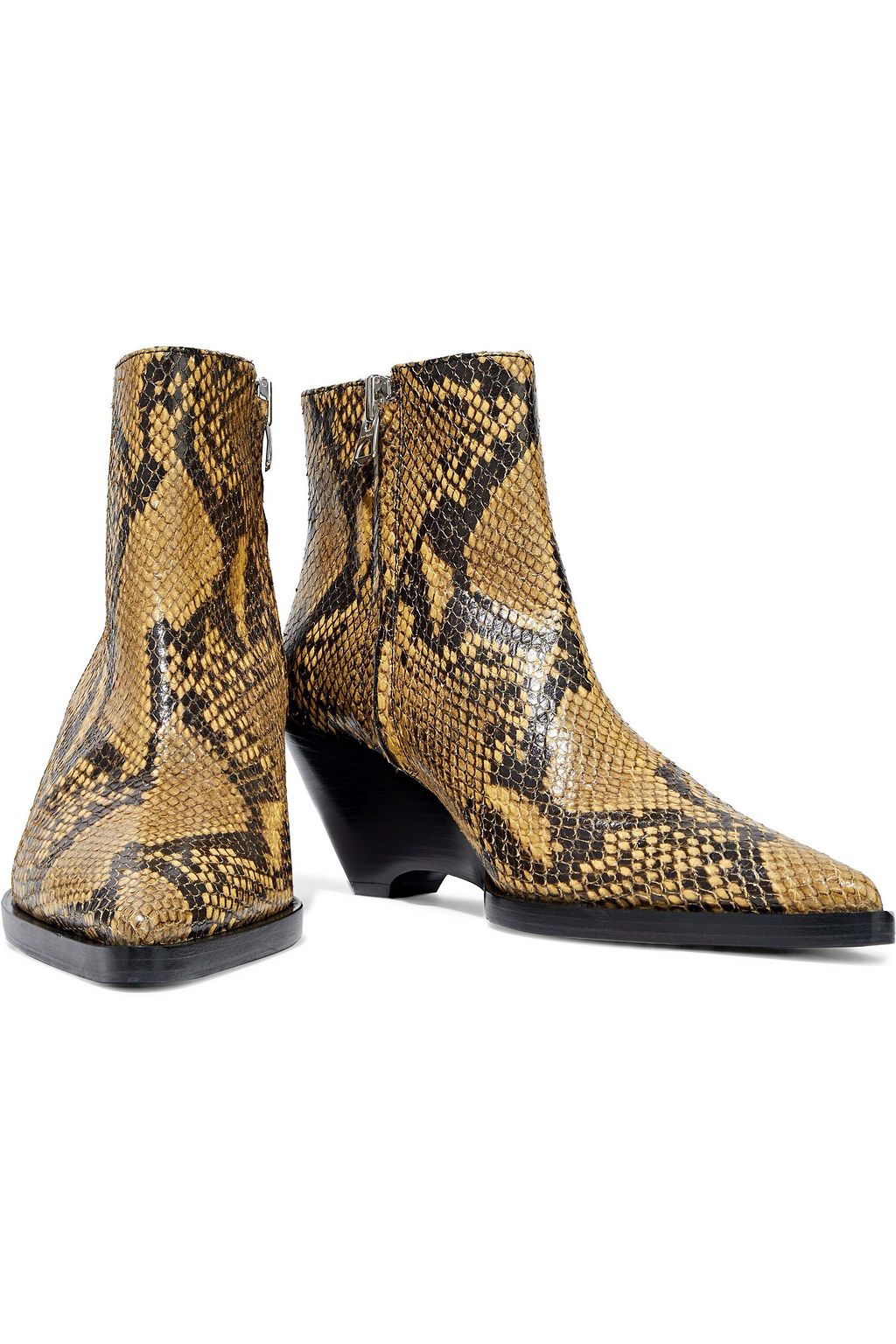 acne snakeskin boots