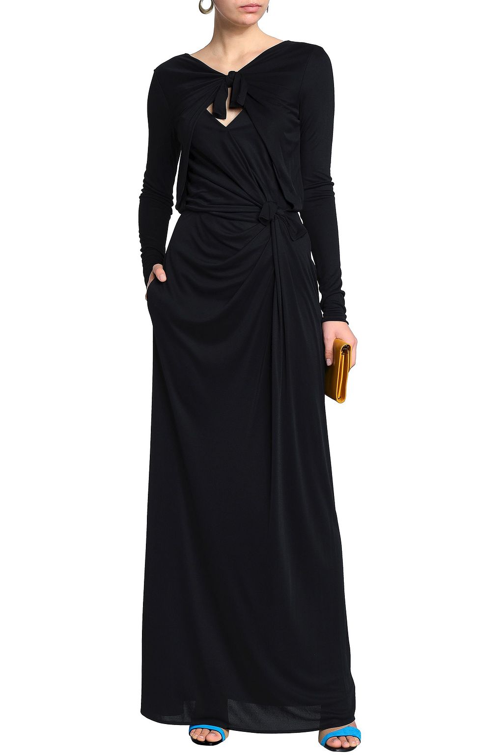 PUCCI Knotted wrap-effect stretch-jersey maxi dress