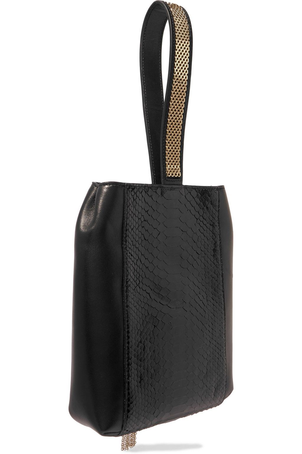 LANVIN Chain-trimmed python and leather toe