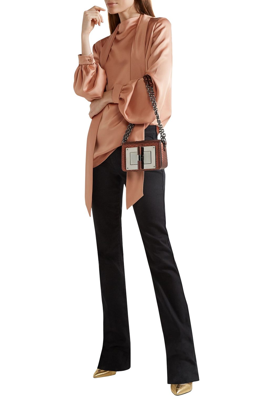 TOM FORD Embellished python shoulder bag