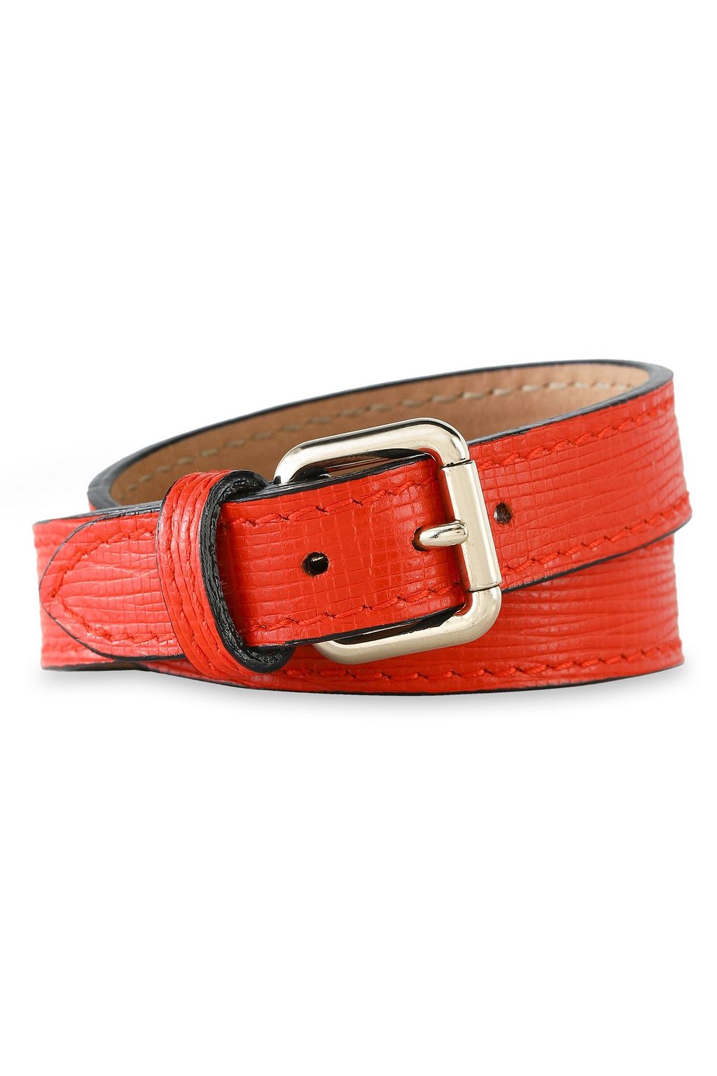 PROENZA SCHOULER Textured-leather, silver and gold-tone bracelet