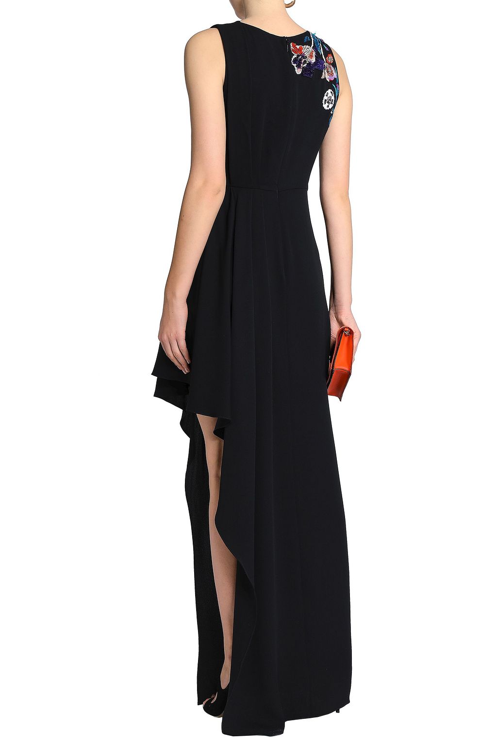 PUCCI Asymmetric embellished silk-crepe gown