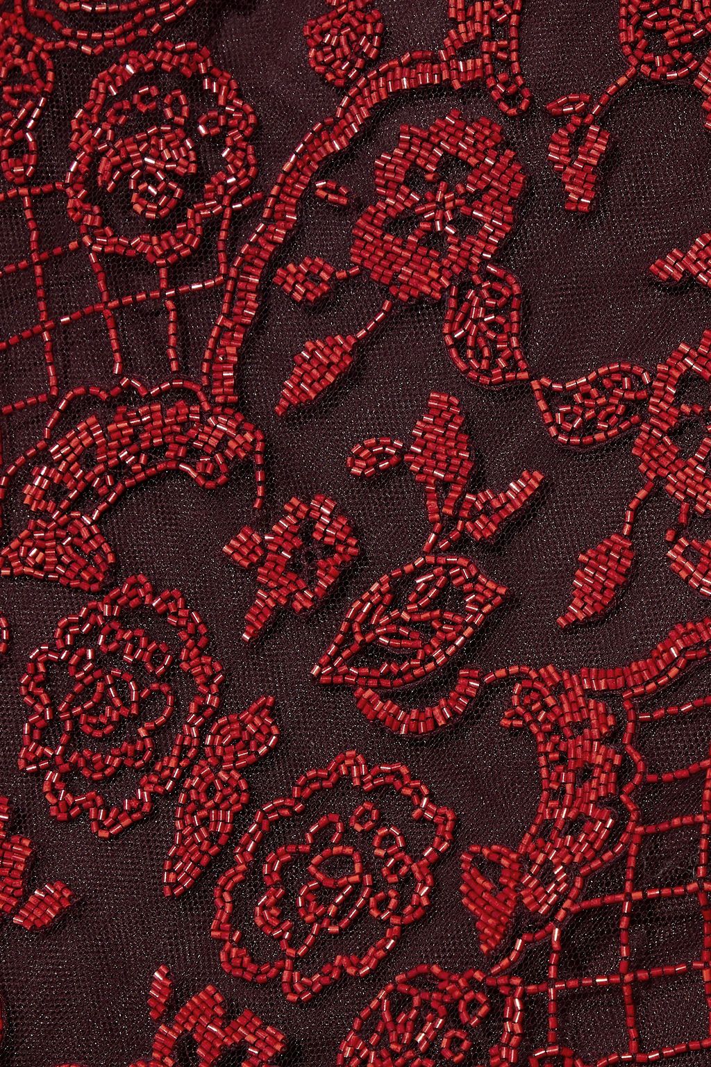 VALENTINO GARAVANI Bead-embellished tulle mini dress