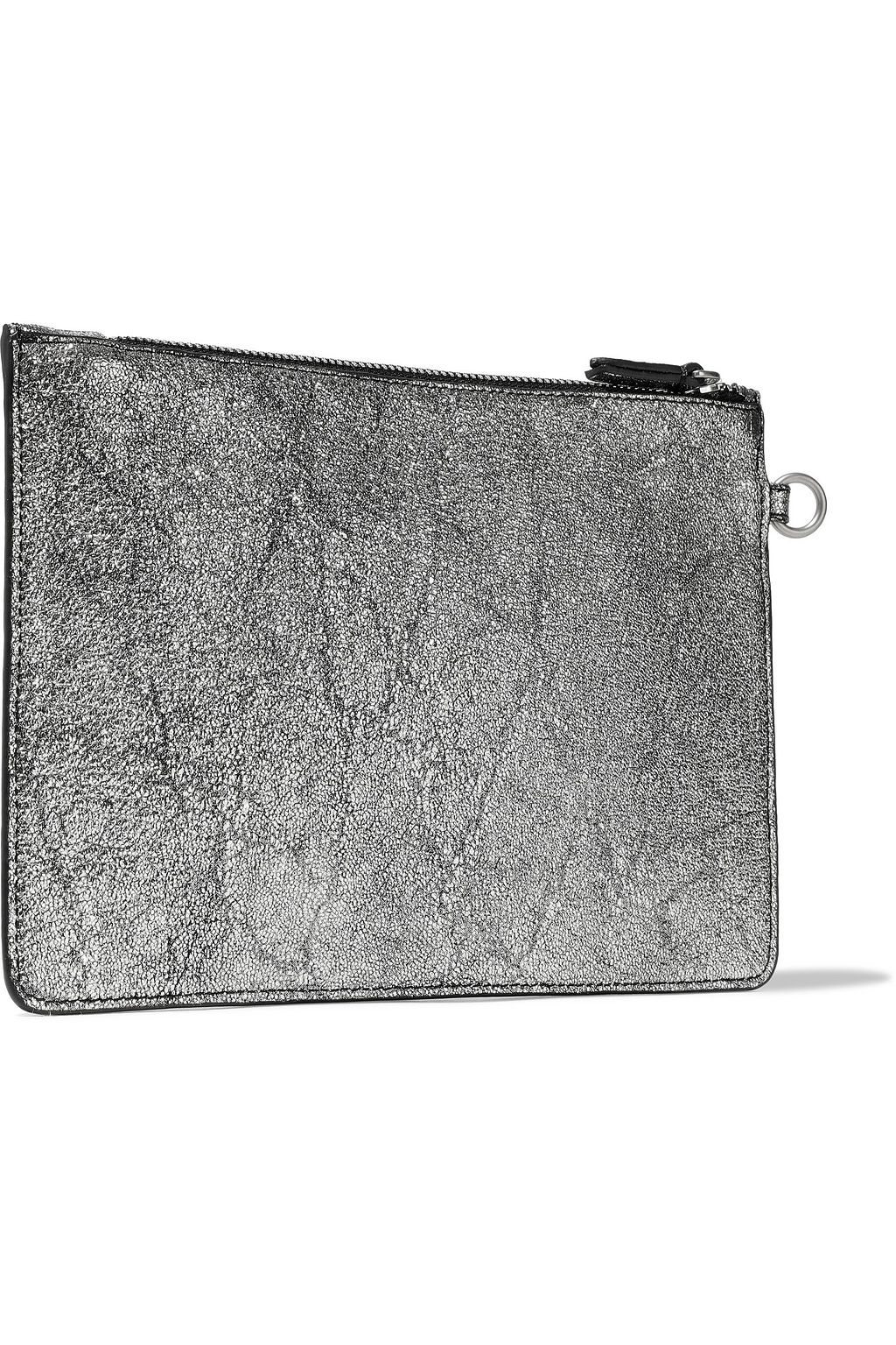 JÉRÔME DREYFUSS Metallic cracked-leather pouch