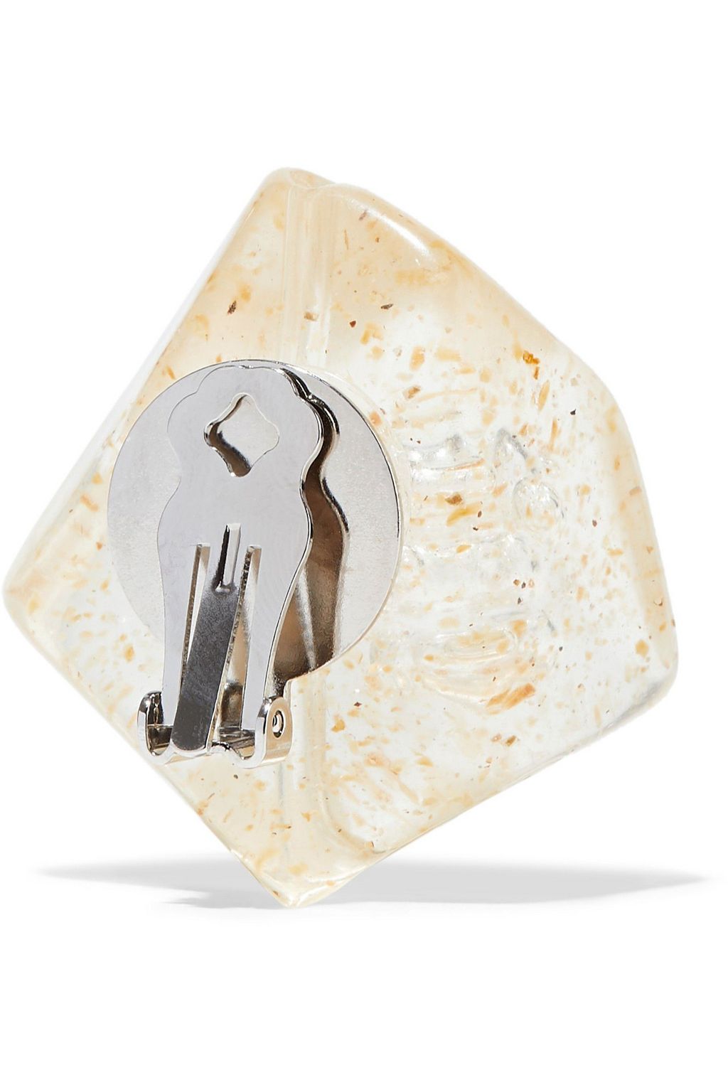 BEN-AMUN Resin silver-tone clip earrings