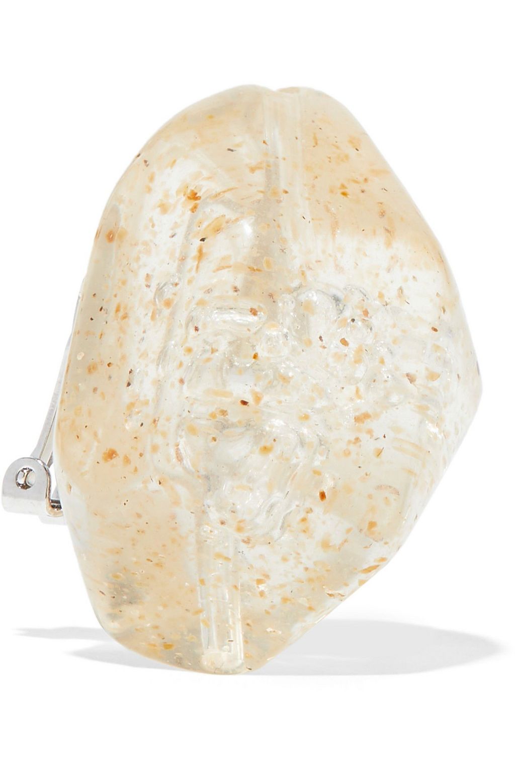 BEN-AMUN Resin silver-tone clip earrings