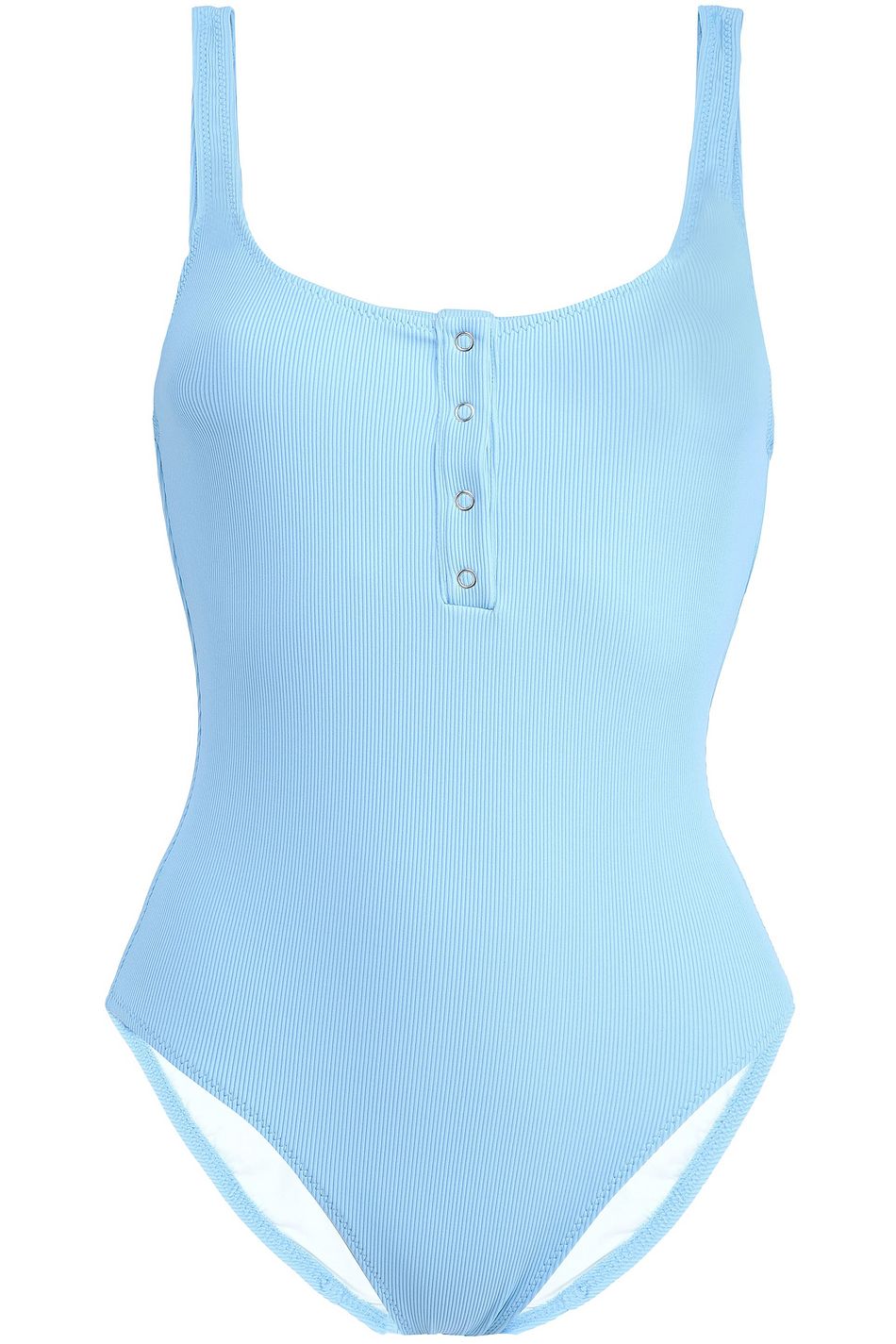 blue ribbed swimsuit