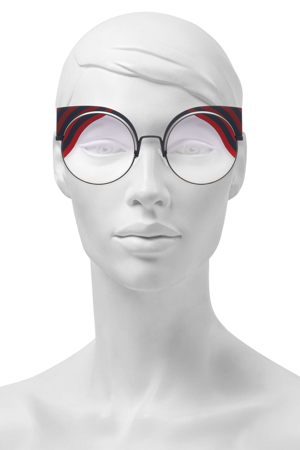 FENDI Cat-eye printed acetate and metal sunglasses