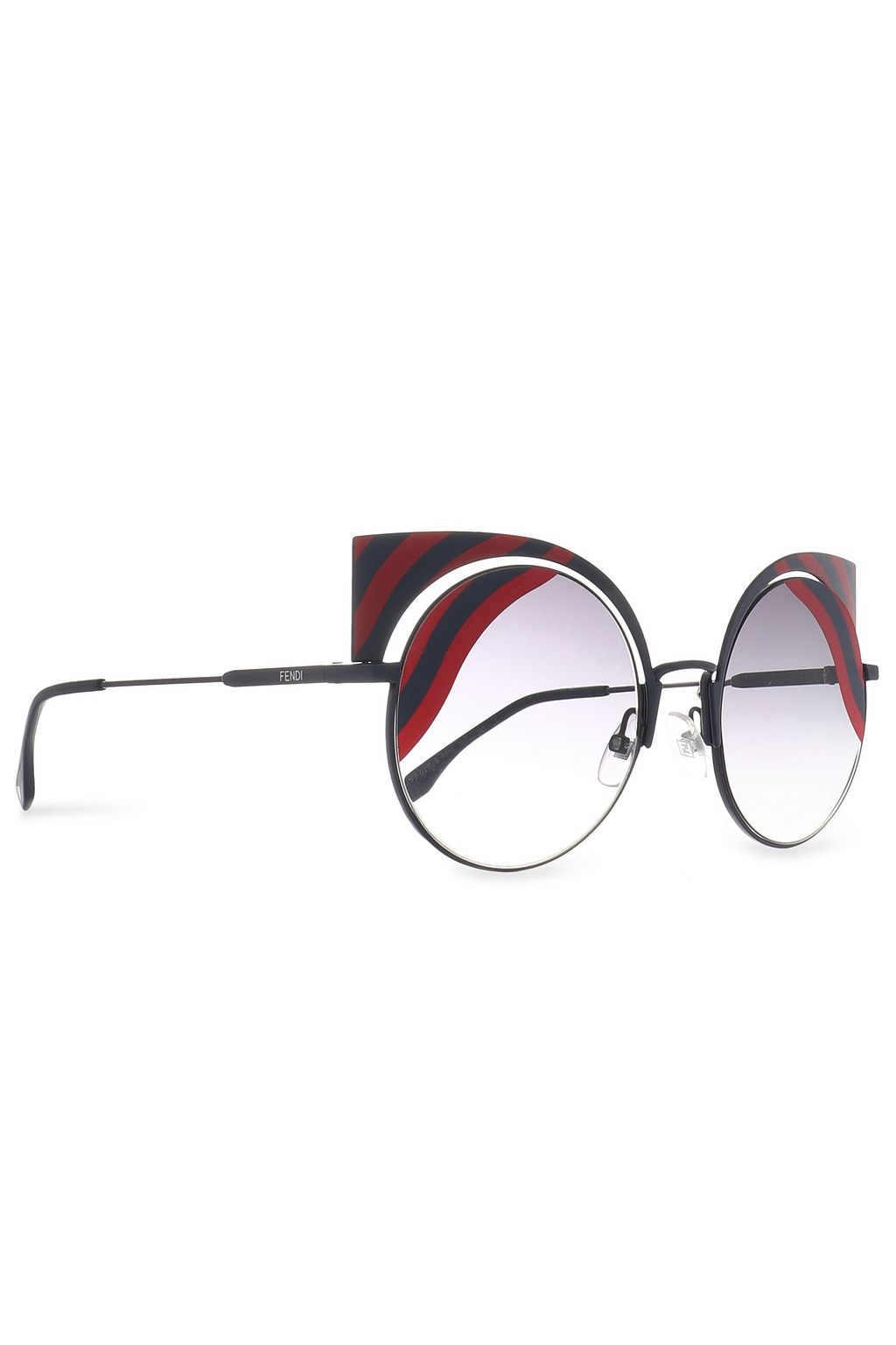 FENDI Cat-eye printed acetate and metal sunglasses
